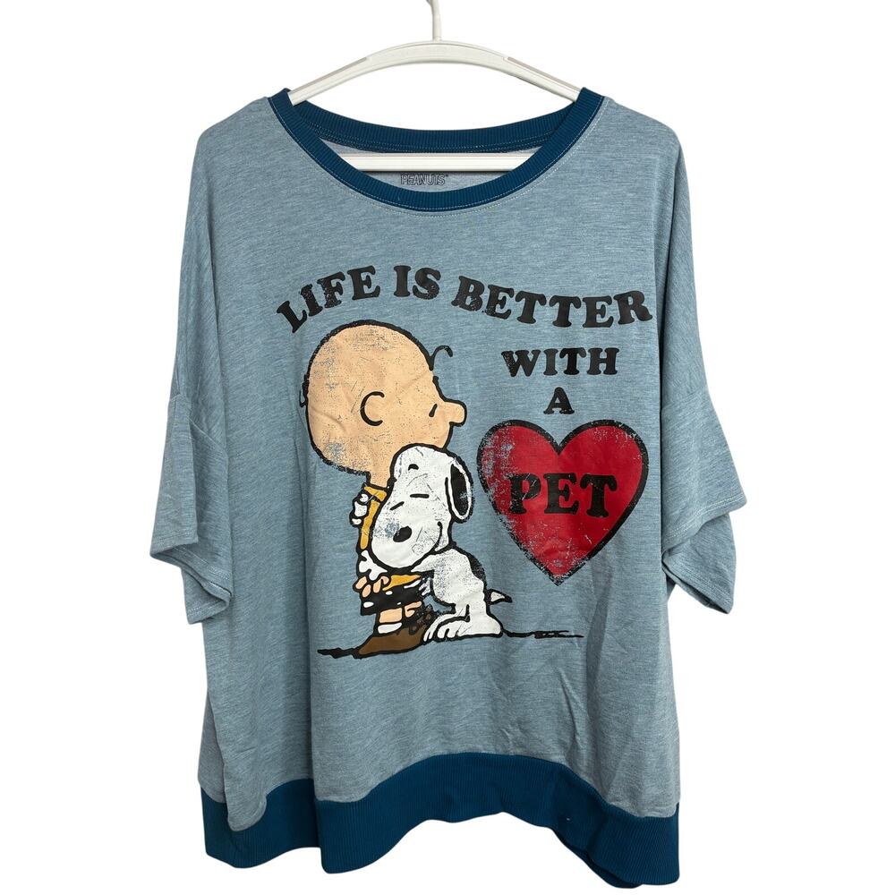 Life Is Better With A Pet Women's Sleep Shirt 2X Like New Snoopy
